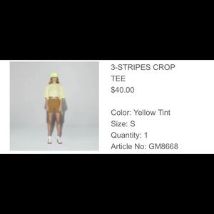 Ivy Park x Adidas 3-stripes Crop Tee